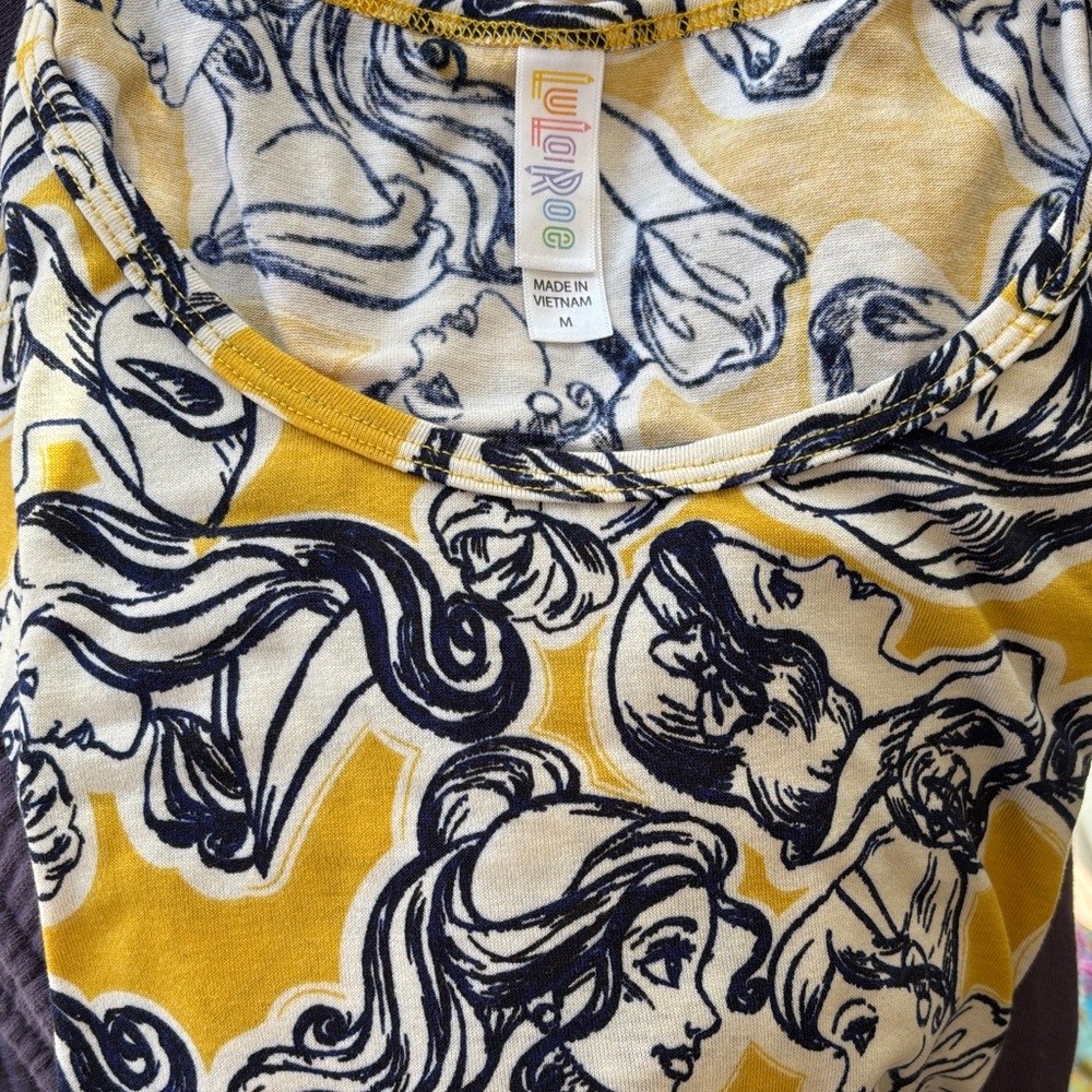 LuLaRoe Yellow and Black Disney Tee